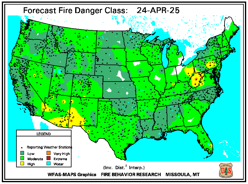 WFAS Forecast Fire Danger Class