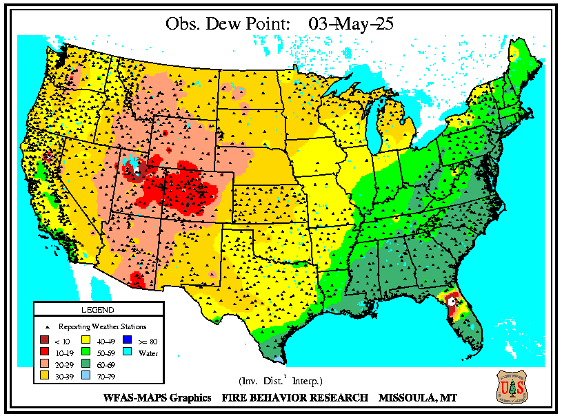 National Observed Dew Point