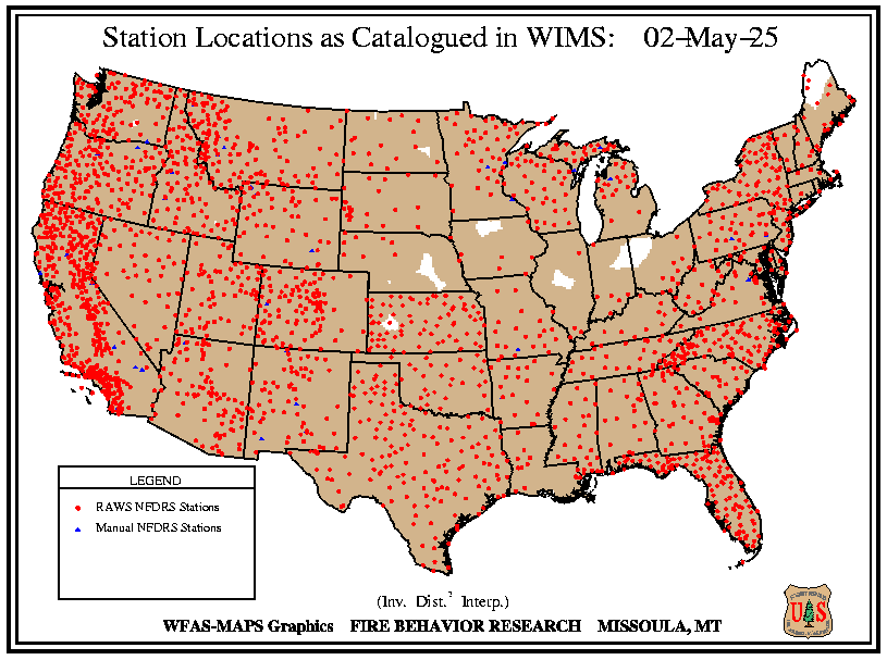 Continental Fire Weather Station Location from WIMS