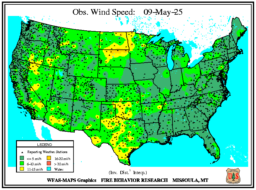 National Observed Wind Speed